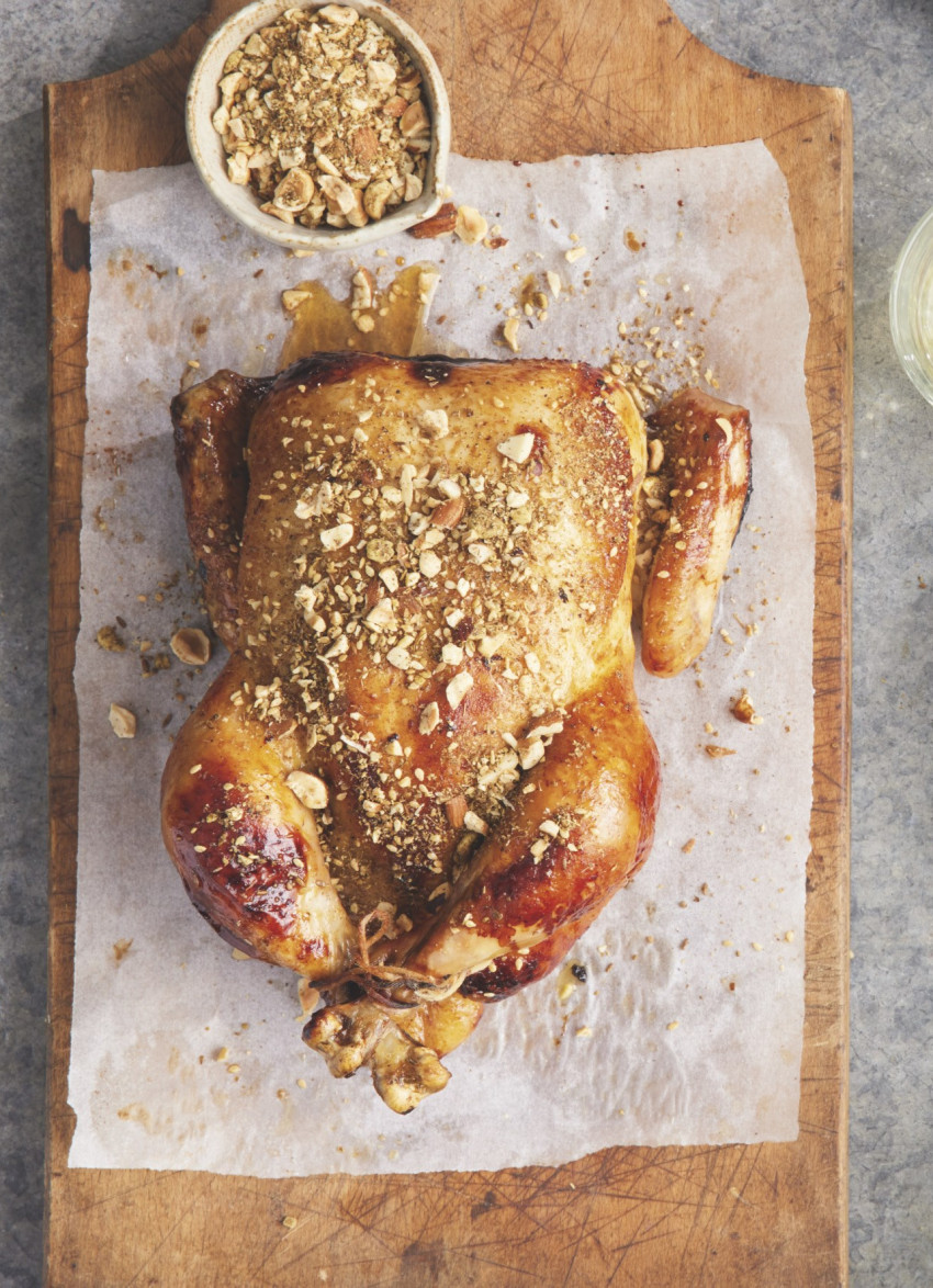 Lemon Roasted Chicken with Dukkah