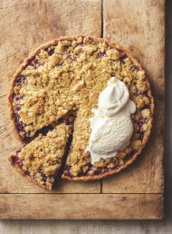Plum and Pear Crumble Tart