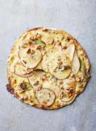 Cheaty-pants Pizza with Pears, Blue Cheese and Walnuts