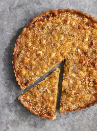 Roasted Nut, Sesame Seed and Miso Caramel Tart