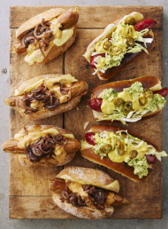 Deli Dogs with Caramelised Onions and Kasundi Ketchup Mayo 