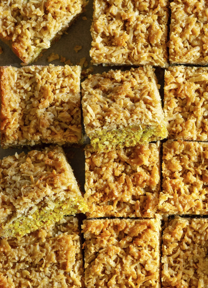 Lime, Pistachio and Coconut Slice