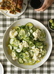 Raw Zucchini, Herb and Burrata Salad