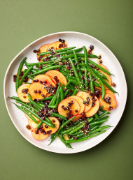 Green Bean and Nectarine Salad with Orange, Sesame and Currant Dressing