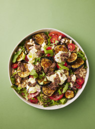 Roasted Eggplant, Tomatoes and Burrata with Tapenade