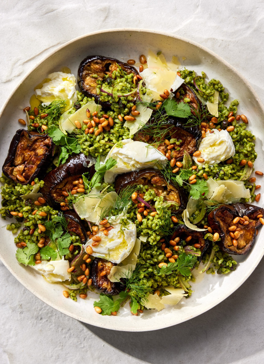 Herby Bulgur and Roasted Eggplant Salad
