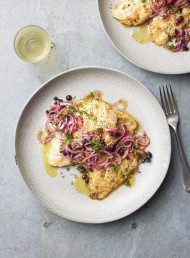 Market Fish with Sumac Onions, Currant and Mint Dressing
