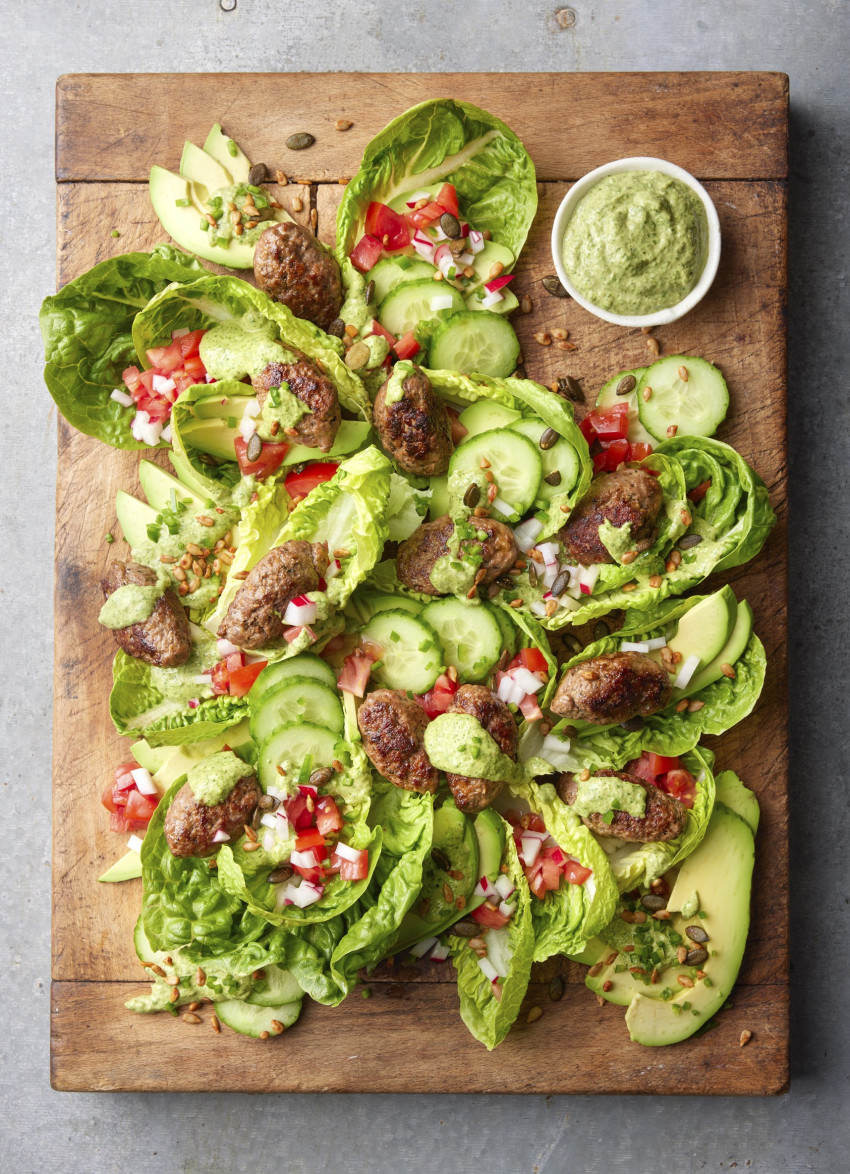 Spiced Lamb Köfte with Green Tahini