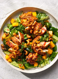 Tandoori-Style Chicken, Mango and Smashed Cucumber Salad 