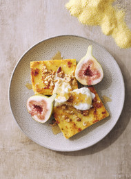 Baked Polenta with Figs, Mozzarella and Honey
