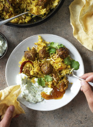 Lamb Meatballs with Spiced Rice Pilaf 
