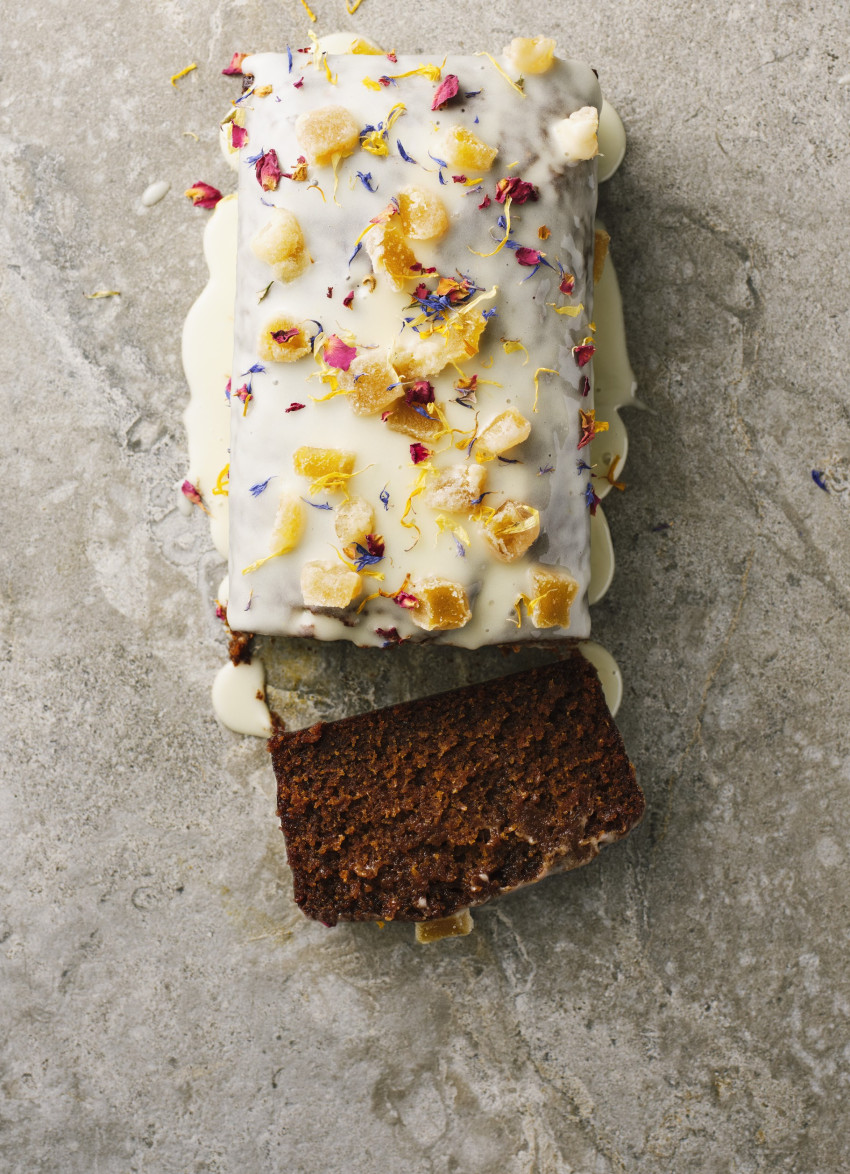 Spicy Fresh Ginger and Treacle Tea Cake with Orange Icing