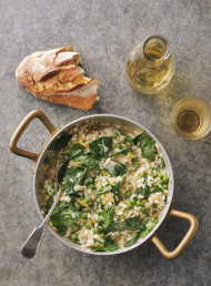 Spinach, Lemon and Pea Risotto 