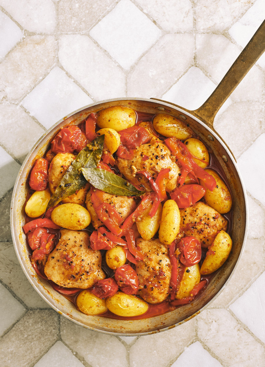 Paprika Chicken, Potatoes and Cherry Tomatoes