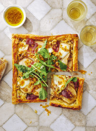 Pancetta, Quince and Pear Tart with Rocket