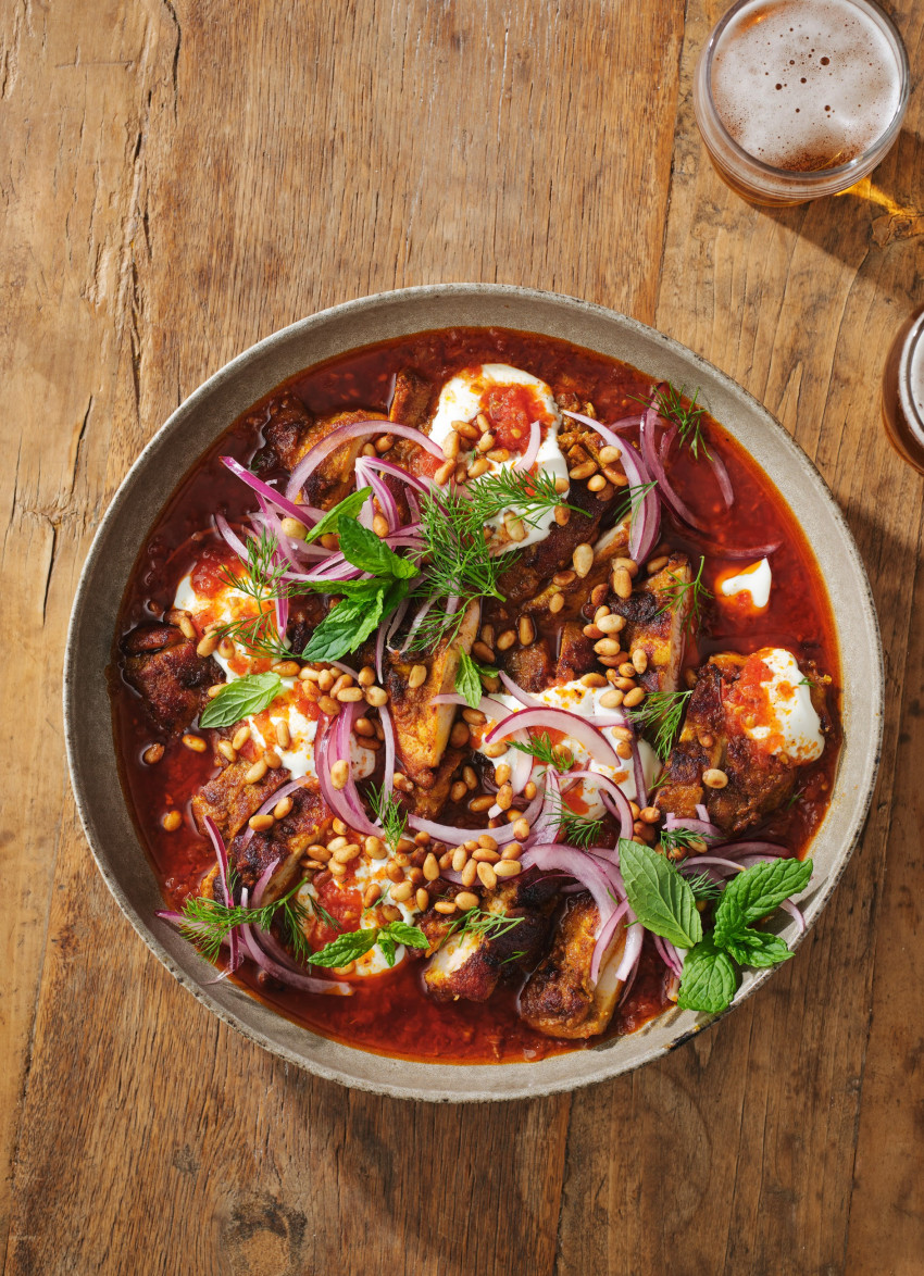 Turkish-spiced Chicken with Warm Tomato Dressing and Yoghurt