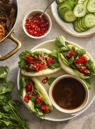 Slow-cooked Lamb Birria-style Bao Buns 