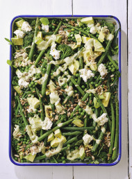 All the Greens with a Zingy Herb and Caper Mayo