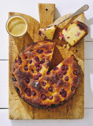 Raspberry and Almond Cake with Lemon Glaze
