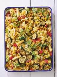 Store-cupboard Pasta Salad with Smoked Paprika and Garlic Sweetcorn Mayo