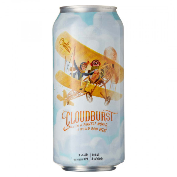 Outlier Cartel Cloudburst Oat Cream Douple IPA 440ml ($10.90) 8.5% abv 75 ibu