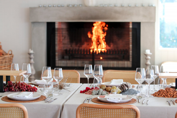 Dining table set at Wither Hills event