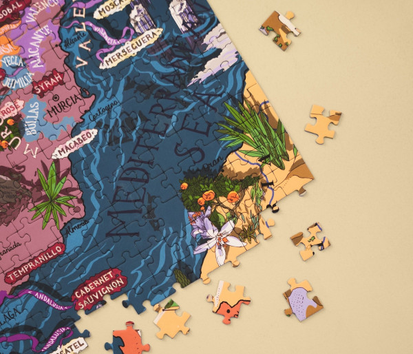 Spain wine puzzle pieces