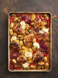 Chicken, Potato and Green Olive Tray Bake