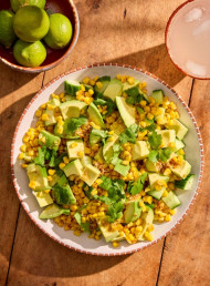 Charred Sweetcorn, Avocado and Cucumber Salad