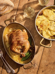 Roast Chicken with a Fennel Sausage and Walnut Stuffing 