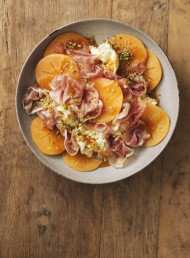 Persimmon, Burrata and Prosciutto Salad