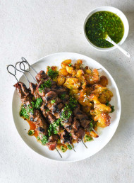 Barbecued Lamb with Crispy Potatoes and Salsa Verde