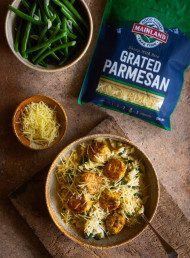 Chicken and Herb Meatballs with Creamy Orzo