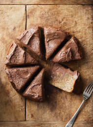 Banana and Coconut Cake with Whipped Chocolate Cream Cheese Icing