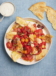 Tomato Fattoush Salad with Spicy Yoghurt Dressing