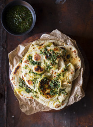 Naan Bread with Garlic, Coriander and Cumin Butter