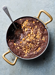Molten Dark Chocolate and Hazelnut Pudding