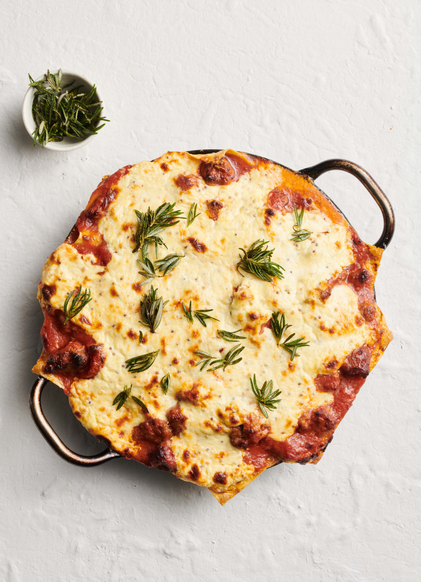 Pork Sausage Meatball, Basil and Tomato Lasagne