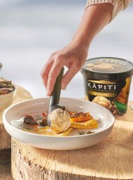 Crêpes with Horopito Butterscotch Sauce & Charred Orange with Kāpiti Affogato Ice Cream