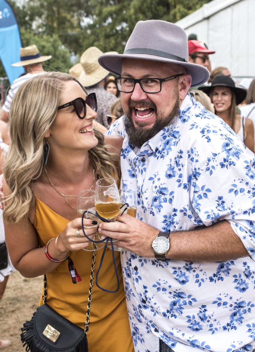 Couple enjoying the marlborough wine and food festival