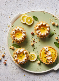 Lemon Meringue, Sage and Hazelnut Tartlets