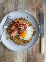 Crispy Potato Rösti with Hot-smoked Salmon and Soft Eggs