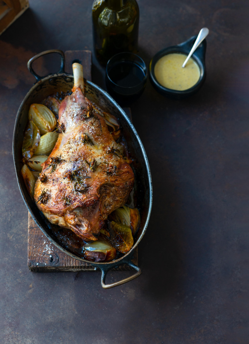 Roast Leg of Lamb with Anchovy Cream
