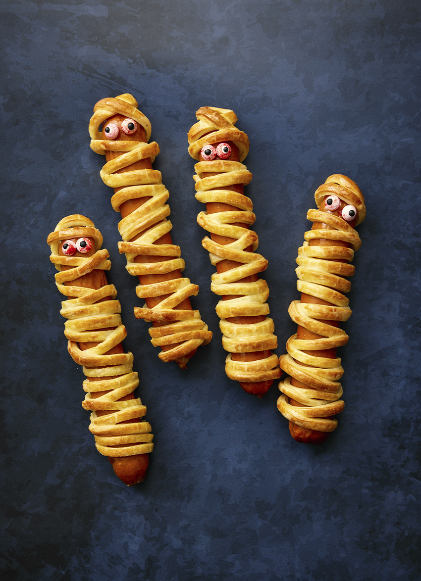 Halloween Sausage Mummies