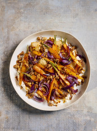 Roasty Baby Carrot, Parsnip and Red Onion on Whipped Ricotta