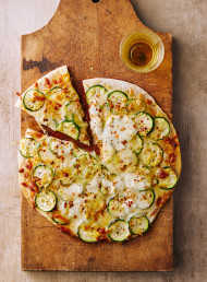 Zucchini, Mozzarella, Lemon and Chilli Pizzas