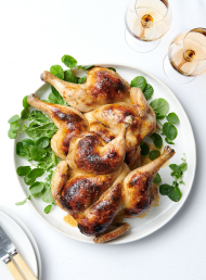 Roast Chickens with Fennel Sausage and Prune Stuffing