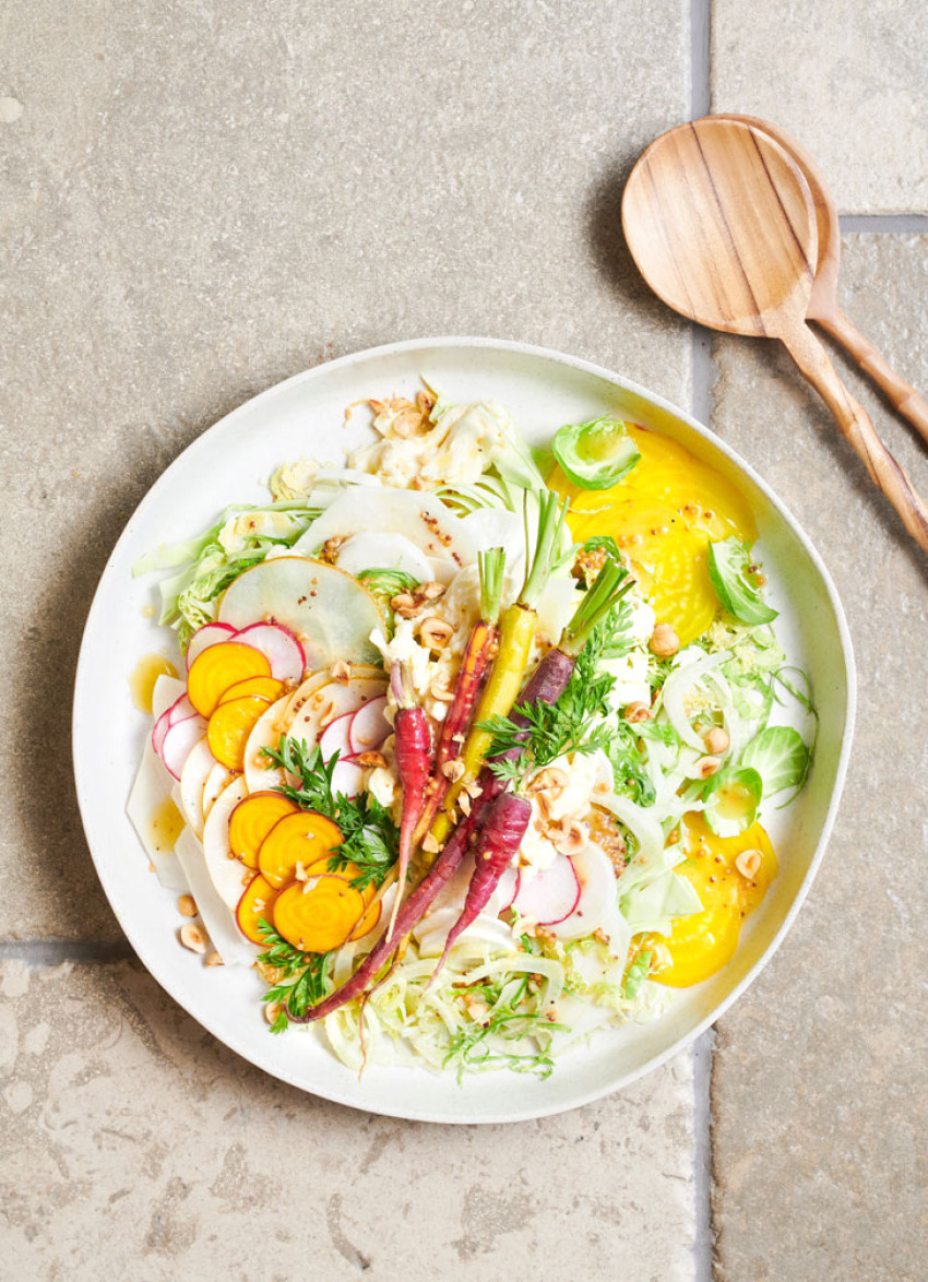 Raw Vegetable Salad with Stracciatella