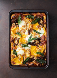 Pumpkin and Caramelised Onion Lasagne, Truffled Walnut and Sage Butter