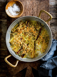 Braised Leeks with Sourdough Crumb 